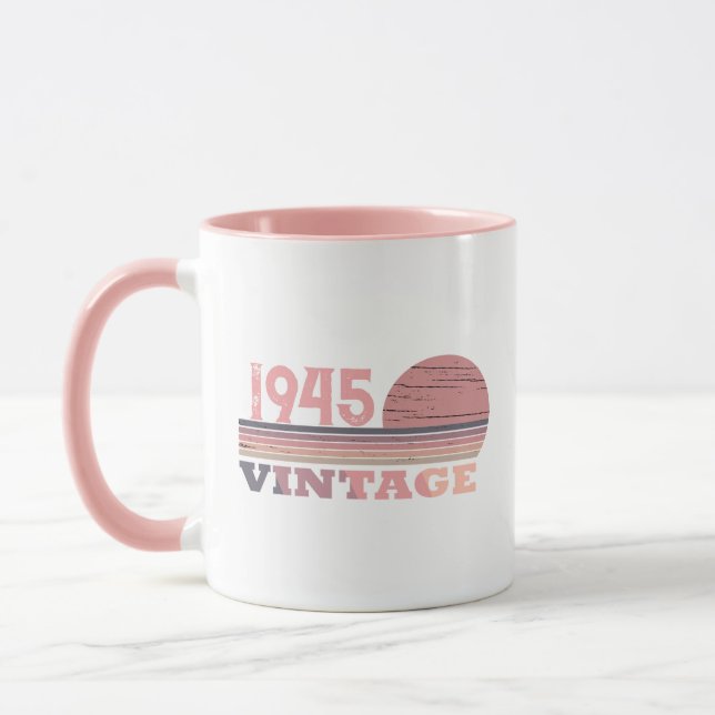 Personaliazed eighty vintage 80th birthday party mug (Left)