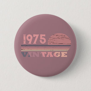 Personaliazed fifty vintage 50th birthday party 6 cm round badge