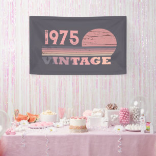 Personaliazed fifty vintage 50th birthday party banner