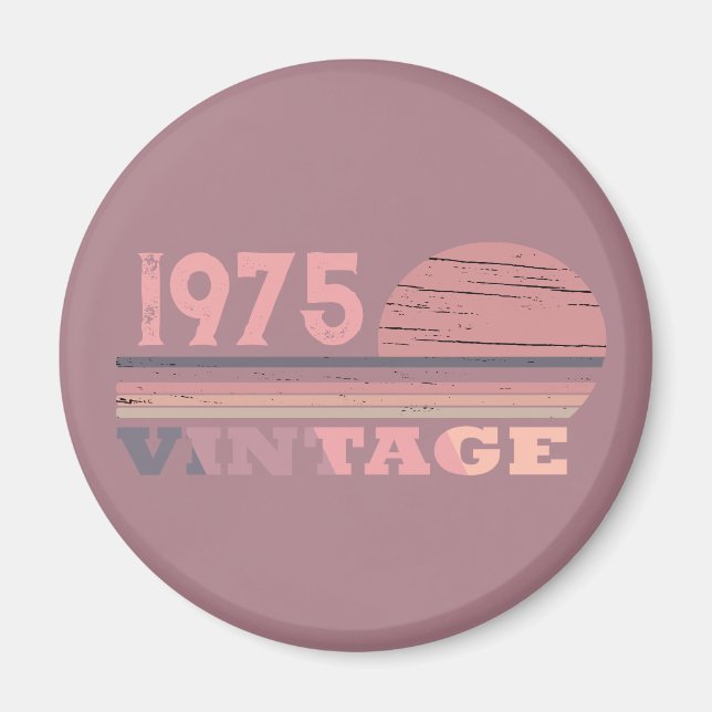 Personaliazed fifty vintage 50th birthday party magnet (Front)