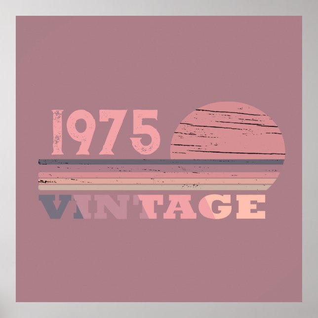 Personaliazed fifty vintage 50th birthday party poster (Front)