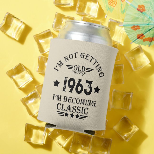 Personaliazed sixty vintage 60th birthday party can cooler (In Situ Summer)