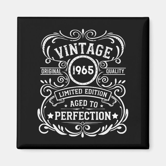 Personaliazed sixty vintage 60th birthday party magnet (Front)