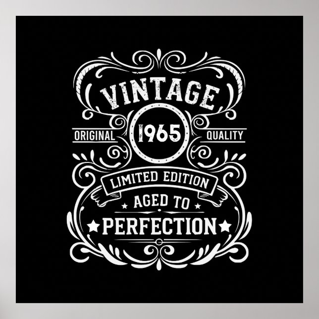 Personaliazed sixty vintage 60th birthday party poster (Front)