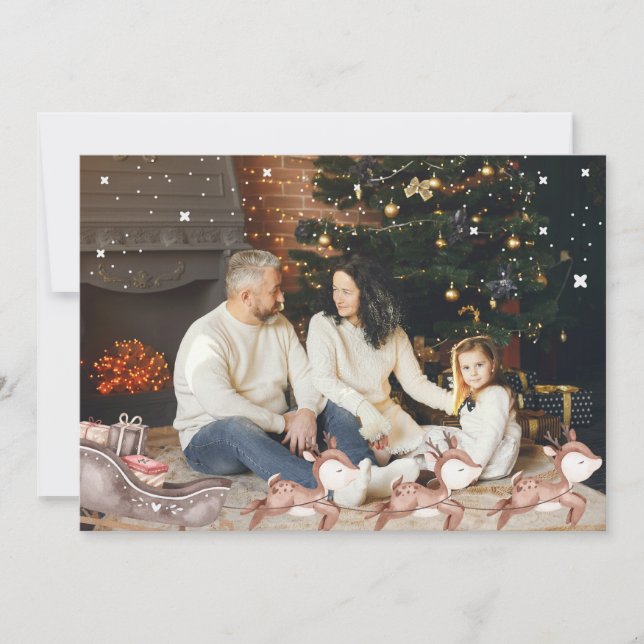 Personalied Christmas Card w/ Rendeers (Front)
