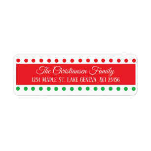 Personalied Christmas Red and Green Polka Dots
