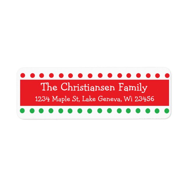Personalied Christmas Red and Green Polka Dots (Front)