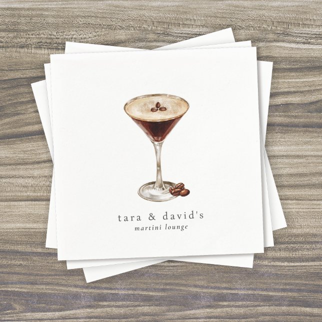 Personalied Martini Cocktail Lounge with Names Napkin (Creator Uploaded)