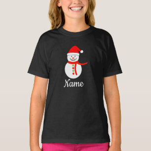 Personalied Name Snowman Christmas T-Shirt