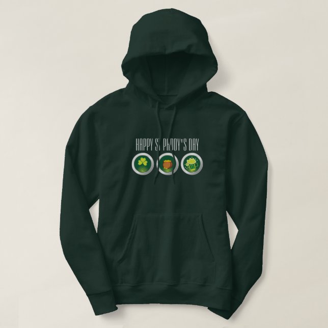 Personalied, Three St Paddy's Day' Icon's Hoodie (Design Front)
