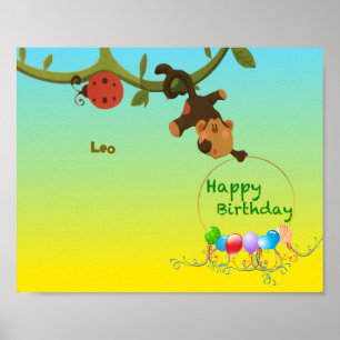 Personalisable Poster –Playful Monkey