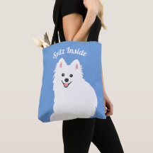 Personalisable - Spitz Inside Dog Tote Bag Blue