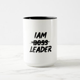 Personalisation mug iam leader not boos