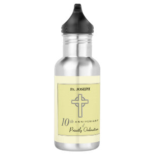 Personalise, 10th Anniversary of Priest Embossed 532 Ml Water Bottle