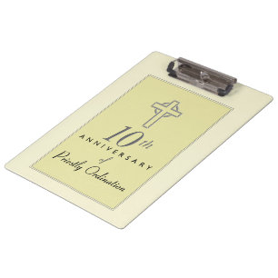 Personalise, 10th Anniversary of Priest Embossed Clipboard