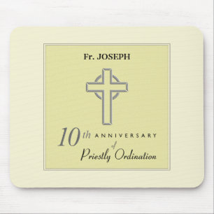 Personalise, 10th Anniversary of Priest Embossed Mouse Mat