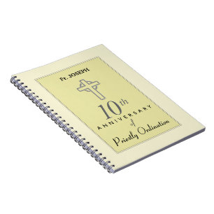 Personalise, 10th Anniversary of Priest Embossed Notebook