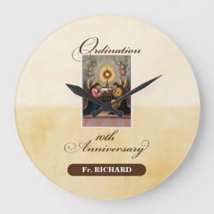 Personalise, 10th Ordination Anniversary Angels Large Clock