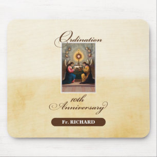 Personalise, 10th Ordination Anniversary Angels Mouse Mat