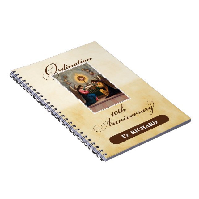 Personalise, 10th Ordination Anniversary Angels Notebook (Right Side)