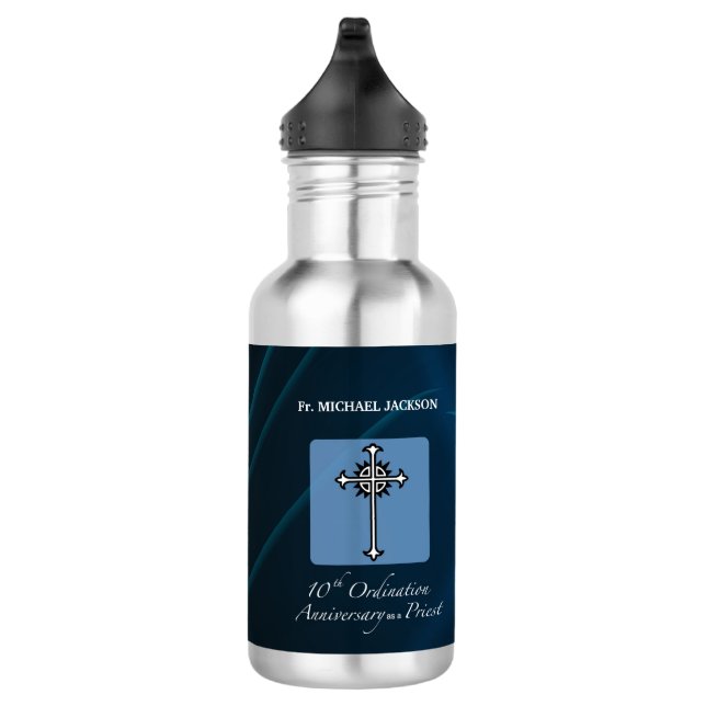 Personalise, 10th Ordination Anniversary of Priest 532 Ml Water Bottle (Right)
