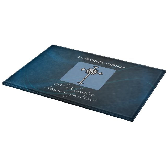 Personalise, 10th Ordination Anniversary of Priest Cutting Board (Corner)