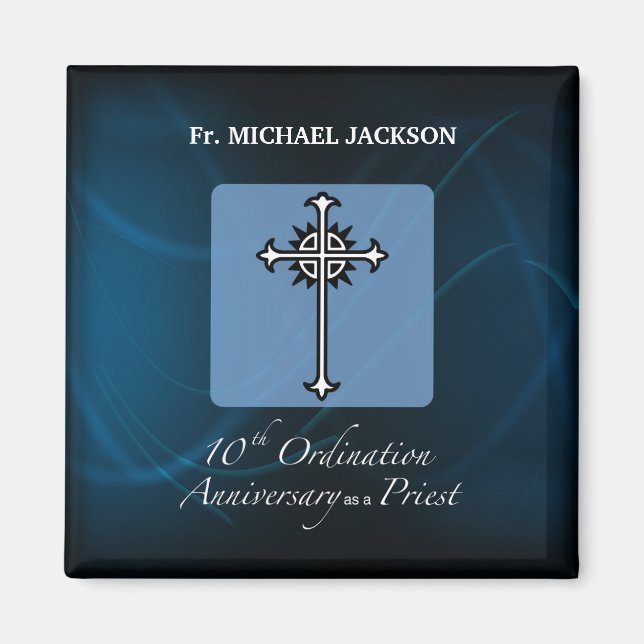 Personalise, 10th Ordination Anniversary of Priest Magnet (Front)