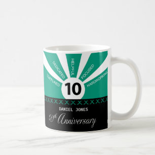 Personalise, 10th Year Employee Anniversary Coffee Mug
