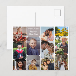 Personalise 11 Photos Modern Chic Elegant Love You Postcard