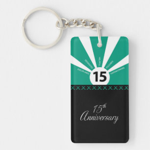 Personalise, 15th Yr Employee Business Anniversary Key Ring
