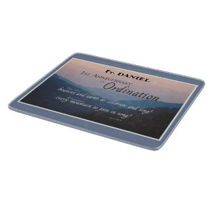 Personalise 1st Anniversary of Ordination Congrats Cutting Board