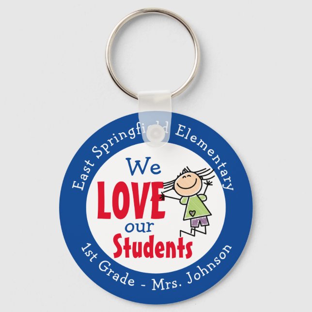 Personalise 1st Day School Gifts Kids Key Ring (Front)