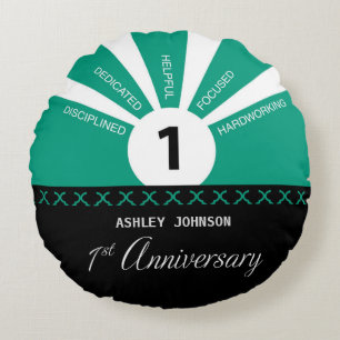 Personalise, 1st Year Employee Anniversary Round Cushion
