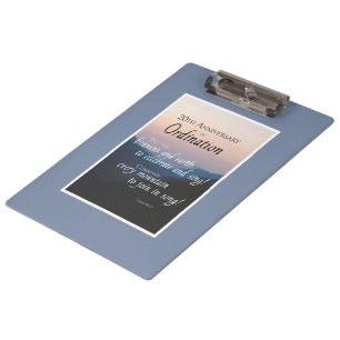 Personalise 20th Anniversary Ordination Congrats Clipboard