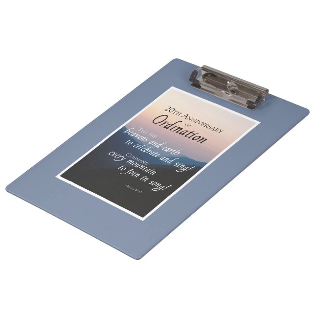 Personalise 20th Anniversary Ordination Congrats Clipboard (Angled)