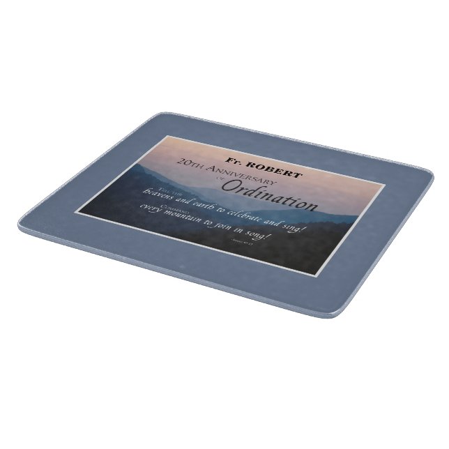 Personalise 20th Anniversary Ordination Congrats Cutting Board (Corner)