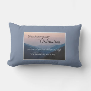 Personalise 20th Anniversary Ordination Congrats Lumbar Cushion