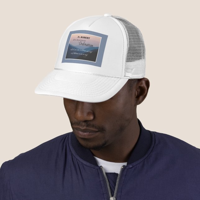 Personalise 20th Anniversary Ordination Congrats Trucker Hat (In Situ)