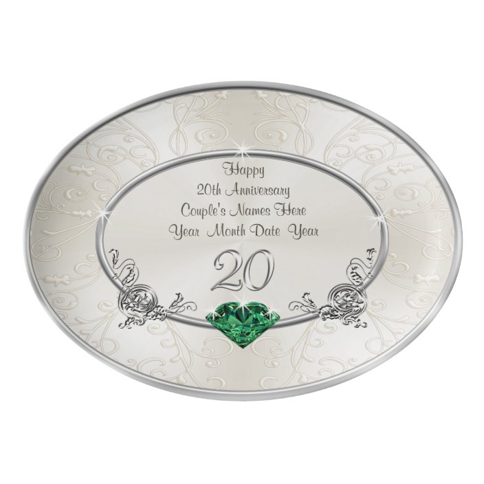 Personalise 20th wedding anniversary gift for Wife Porcelain Serving