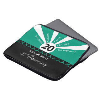 Personalise, 20th Yr Business Employee Anniversary Laptop Sleeve