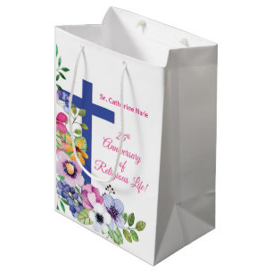 Personalise, 25th Anniversary Nun Religious Life Medium Gift Bag