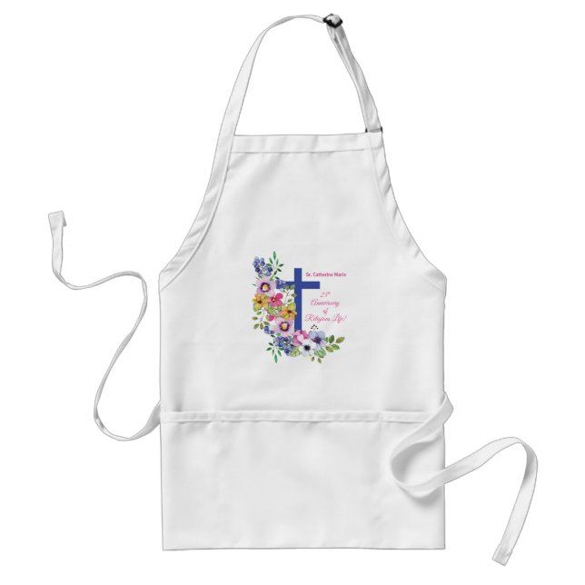Personalise, 25th Anniversary Nun Religious Life Standard Apron (Front)