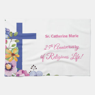 Personalise, 25th Anniversary Nun Religious Life Tea Towel