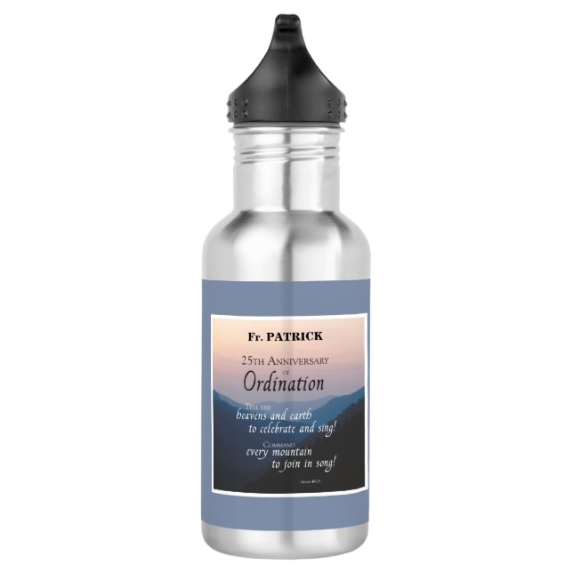 Personalise 25th Anniversary Ordination Congrats 532 Ml Water Bottle (Right)