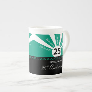 Personalise, 25th Year Employee Anniversary Bone China Mug