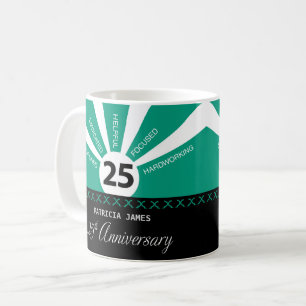 Personalise, 25th Year Employee Anniversary Coffee Mug