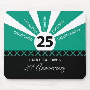 Personalise, 25th Year Employee Anniversary Mouse Mat