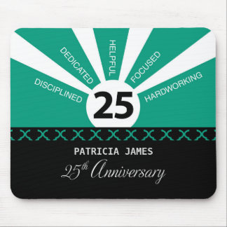Personalise, 25th Year Employee Anniversary Mouse Mat
