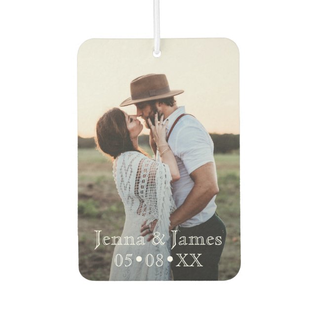 Personalise 2 Photo Make it Unique Anniversary Car Air Freshener (Front)