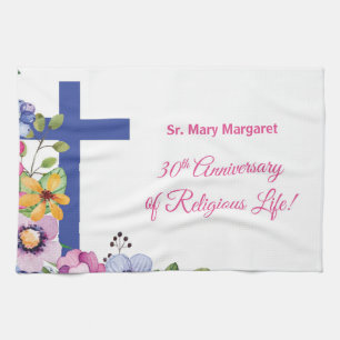 Personalise, 30th Anniversary Nun Religious Life Tea Towel